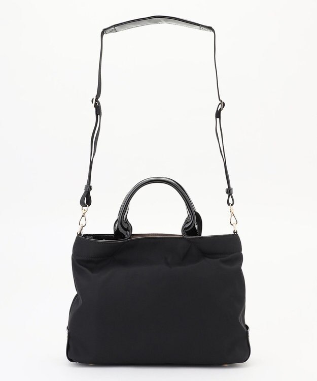 LA BAGAGERIE ツイルナイロン×エナメル 2WAYトートバッグ Sサイズ ブラック