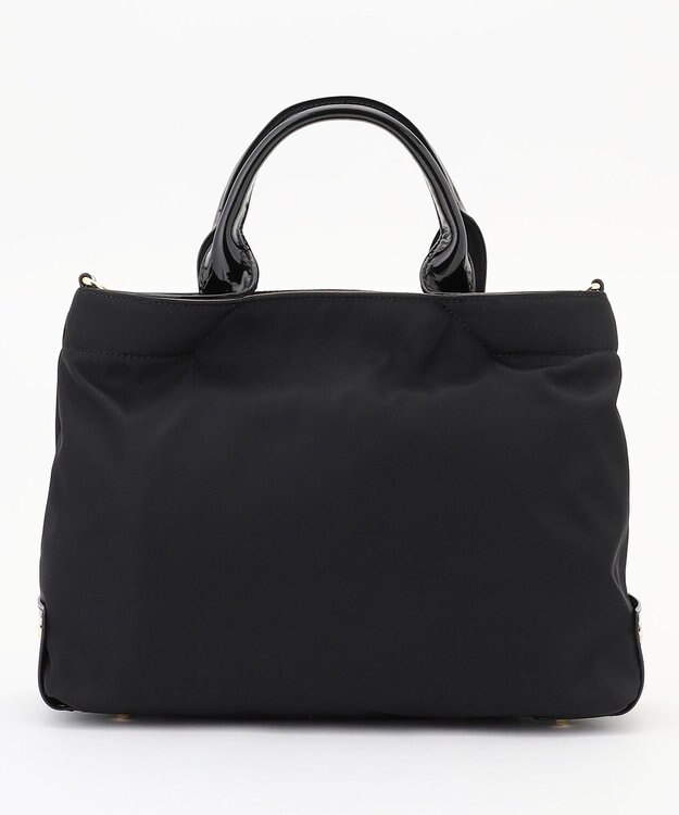LA BAGAGERIE ツイルナイロン×エナメル 2WAYトートバッグ Sサイズ ブラック