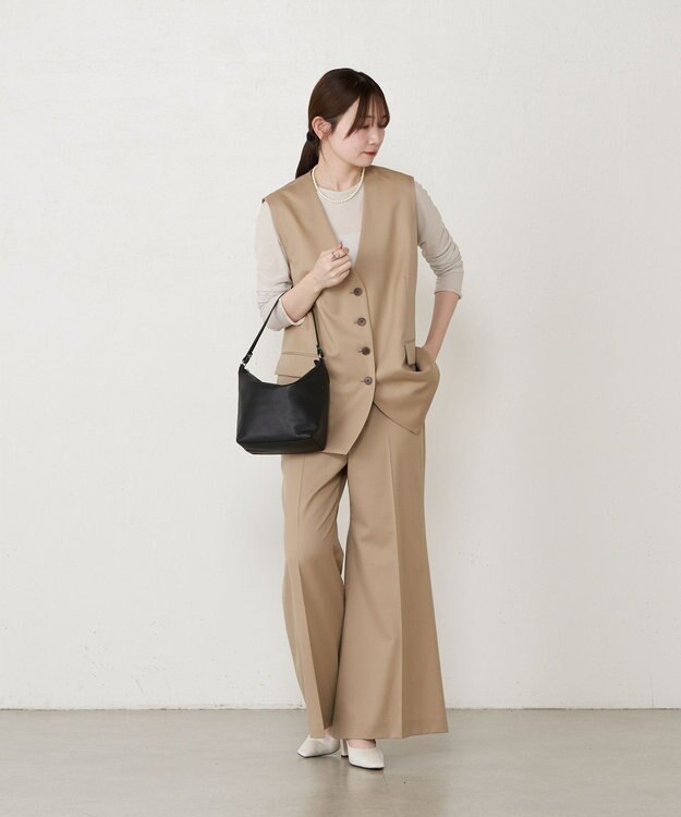 russet 《3/4～価格改定》ソフトレザーシンプルショルダーバッグ(CE-1328-WEB) Black2