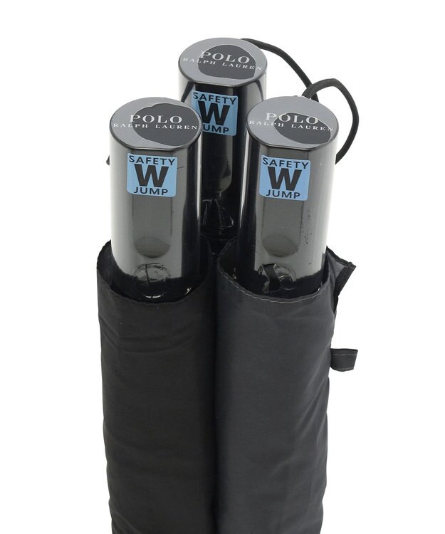 MOONBAT 【自動開閉】POLO RALPH LAUREN 折りたたみ傘  メンズ プレーン ワンポイント刺繍 大きめ60cm ブラック