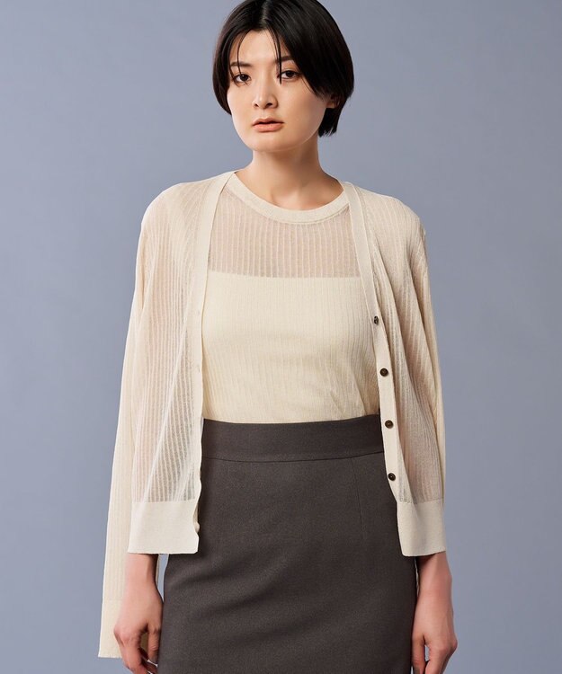 uncrave シアー リブ ノースリーブ ニット（uncrave STANDARD） ベージュ