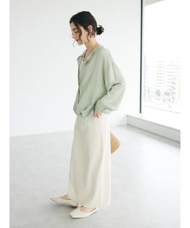 CRAFT STANDARD BOUTIQUE レーヨントロミ羽織りシャツ Light Green