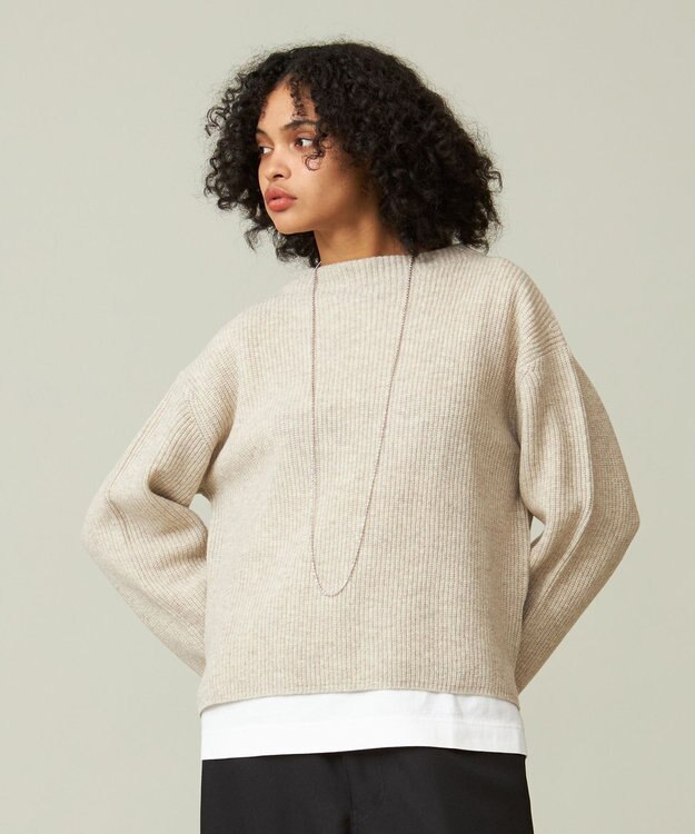 J.PRESS YORK STREET 【WOMEN】ウールカシミヤ ボトルネックショートニット ベージュ系