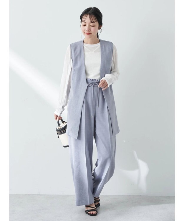 earth music&ecology リネンライクジレ Grayish Blue