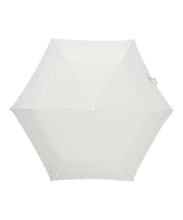 MOONBAT estaa 晴雨兼用 折りたたみ傘 リボンプリント 日傘 遮光 遮熱 UV オフホワイト