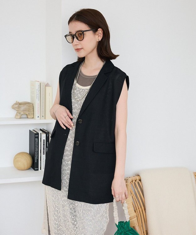 Green Parks メッシュロングベスト Light Beige