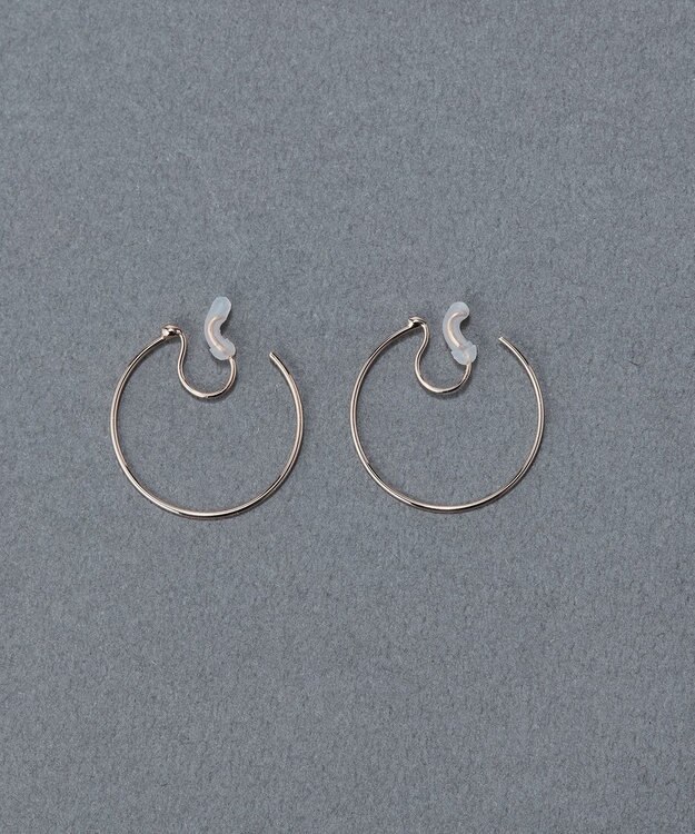 Phoebe 〈痛くないシリーズ〉スリムビッグフープライトフィットイヤリング シンプル/フープイヤリング/細い シャンパンゴールド