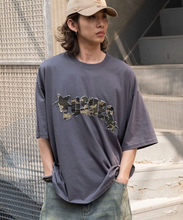 WEGO ダメージアップリケグラフィックT（SS） スミクロ