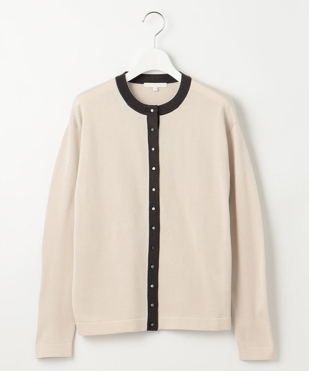 自由区 L 【アンサンブル対応・洗える】シャインハイゲージ カーディガン ライトベージュ