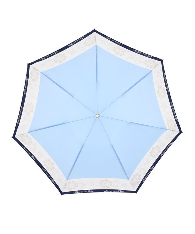 MOONBAT LANVIN en Bleu 折りたたみ傘 サテンプリントフラワー サックスブルー