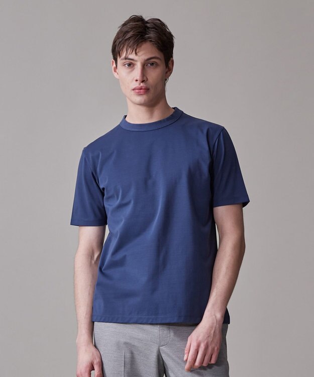 J.PRESS MEN シルクのような光沢感の上品Tシャツ【UVカット / 接触冷感 / 吸水速乾】【J.PRESS PREMIUM JERSEY】ポンチクルーネック Tシャツ