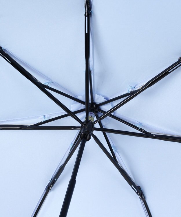 MOONBAT LANVIN en Bleu 折りたたみ傘 サテンプリントフラワー サックスブルー