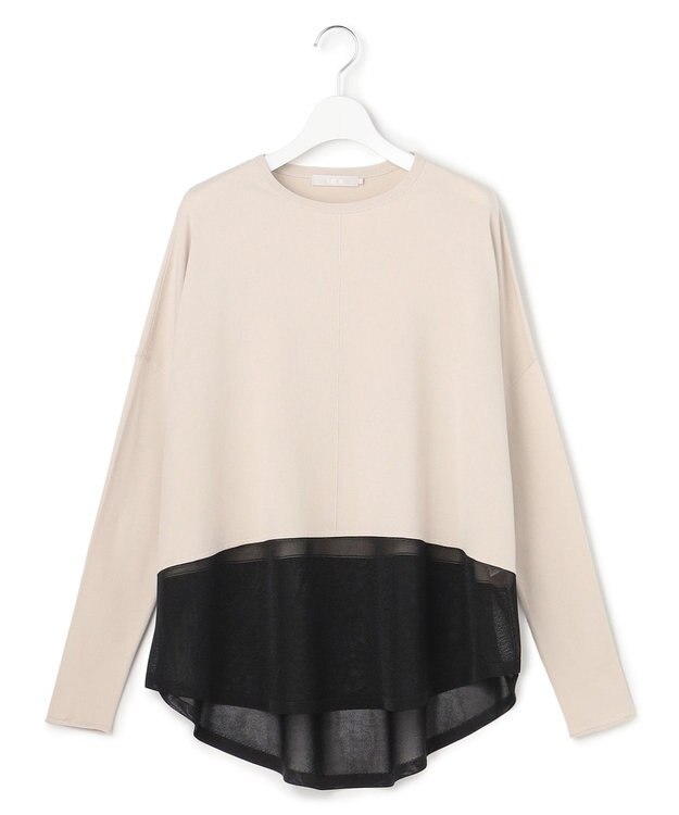 ICB 【先行予約】 ヴィスコースワイド シアーコンビプルオーバー トープ×ブラック