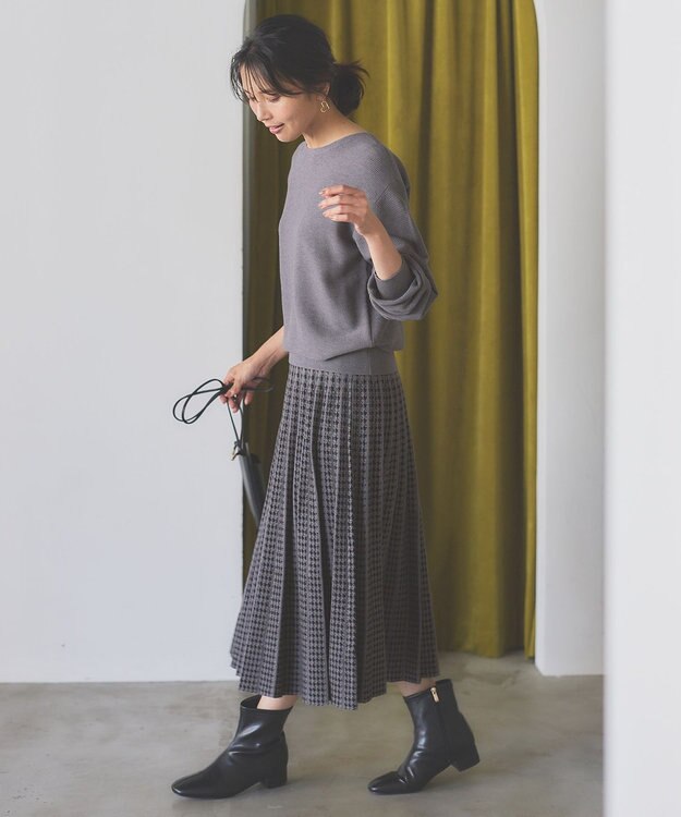 ANY L 【ウエストゴム/洗濯機可能】ハンドトゥースセットアップ グレー