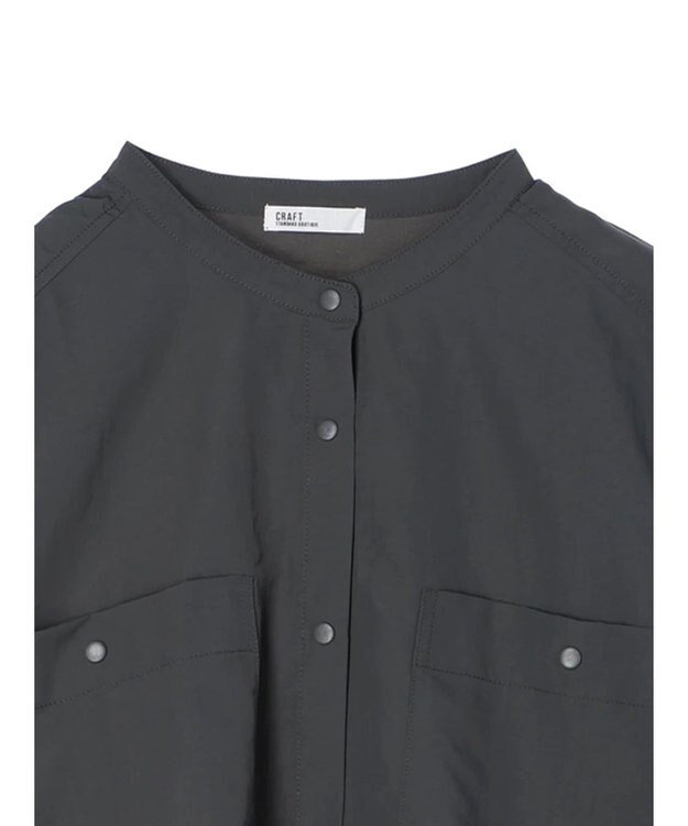 CRAFT STANDARD BOUTIQUE ＢＩＧポケットナイロンブラウス Charcoal Gray