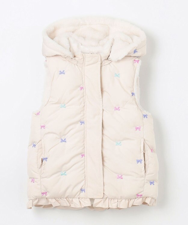 ANY KIDS 中綿リバーシブルベスト ミルキーベージュ