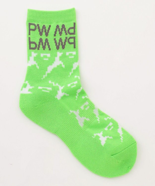 PW CIRCULUS 【WOMEN】【土踏まずをサポート】鹿×モフモフ  ミドルソックス ライトグリーン系5