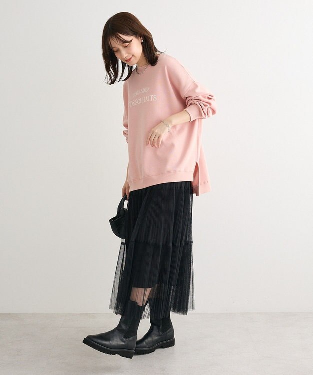 Green Parks 裏起毛ルーズサイズロゴプルオーバー Pink