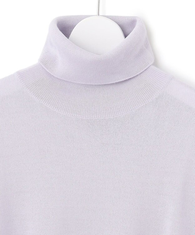 23区 【洗える】ウールブレンド タートルネック ニット ライラック系