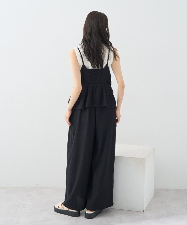 earth music&ecology ペプラムロンパース Black