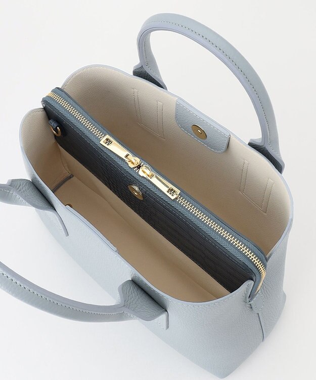 自由区 【MILOS】センターファスナートートバッグ サックスブルー系