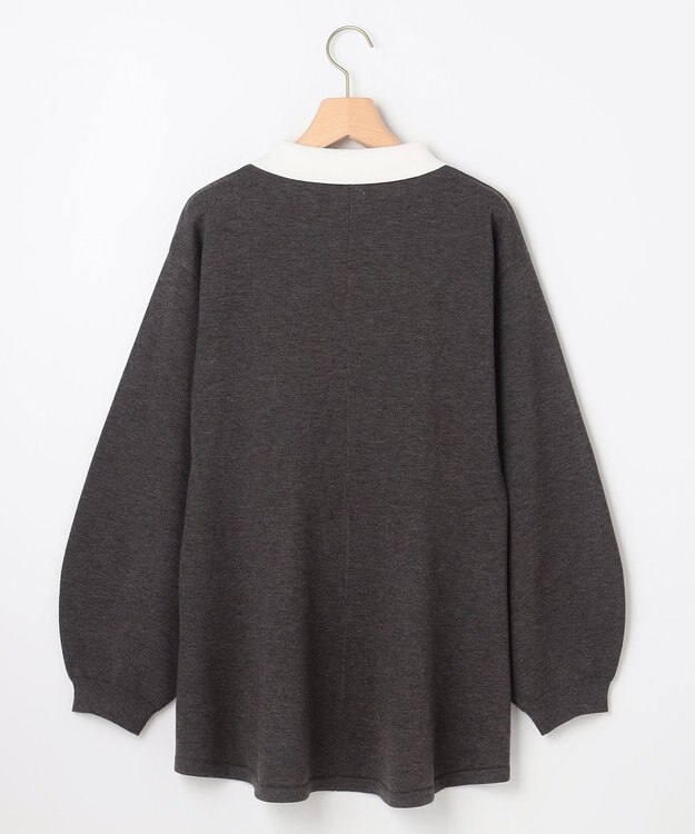 組曲 L 襟付きチュニック プルオーバー グレー系
