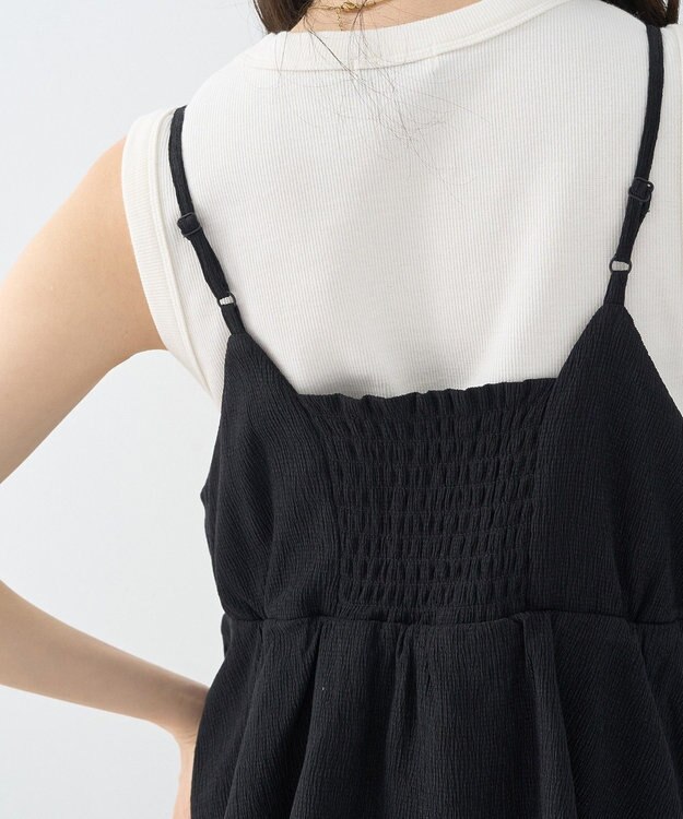 earth music&ecology ペプラムロンパース Black