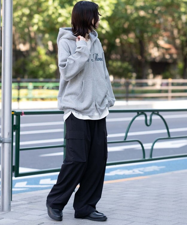 WEGO 【25年秋冬新作/ユニセックス着用ITEM/SMLサイズ展開】グラフィックロゴダブルZIPパーカー グレーその他