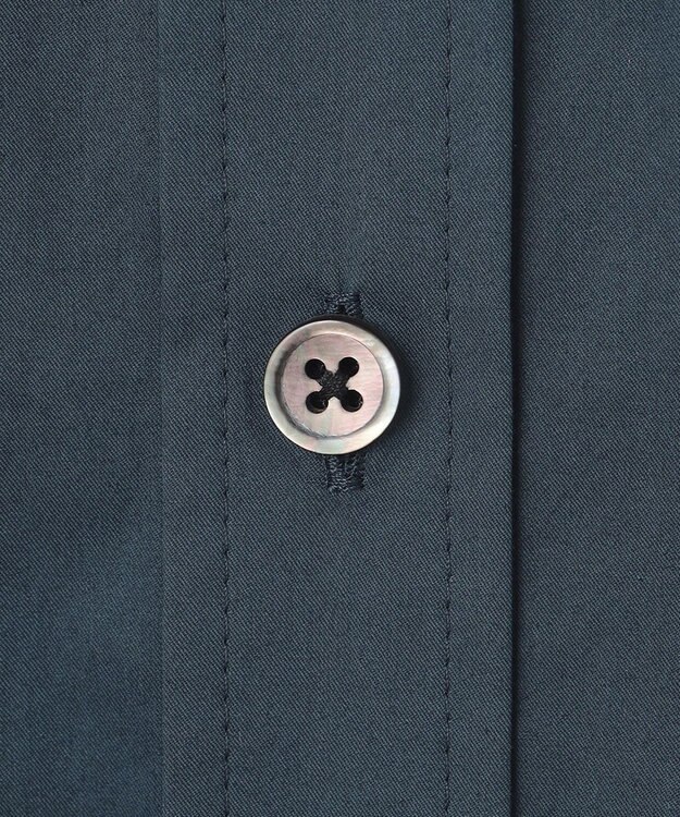 23区 【洗える】コンパクトコットンツイル シャツ ワンピース マリンブルー系