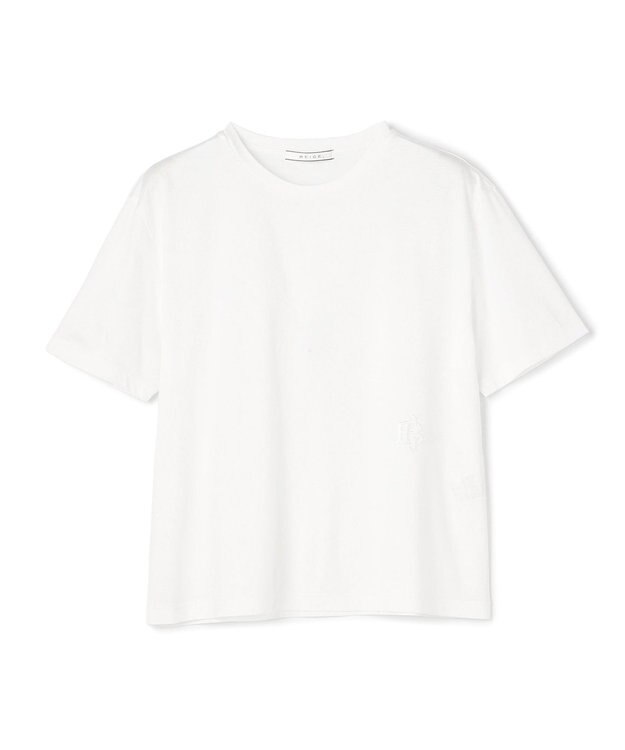 BEIGE， COOKE / オリジナルロゴ刺繍Tシャツ Off White