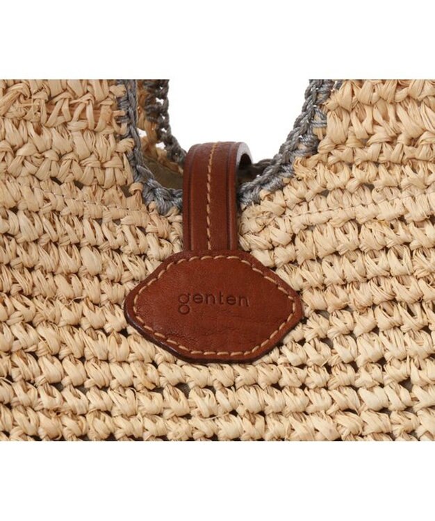 genten クロシェットラフィア　ハンドバッグ大 チャ