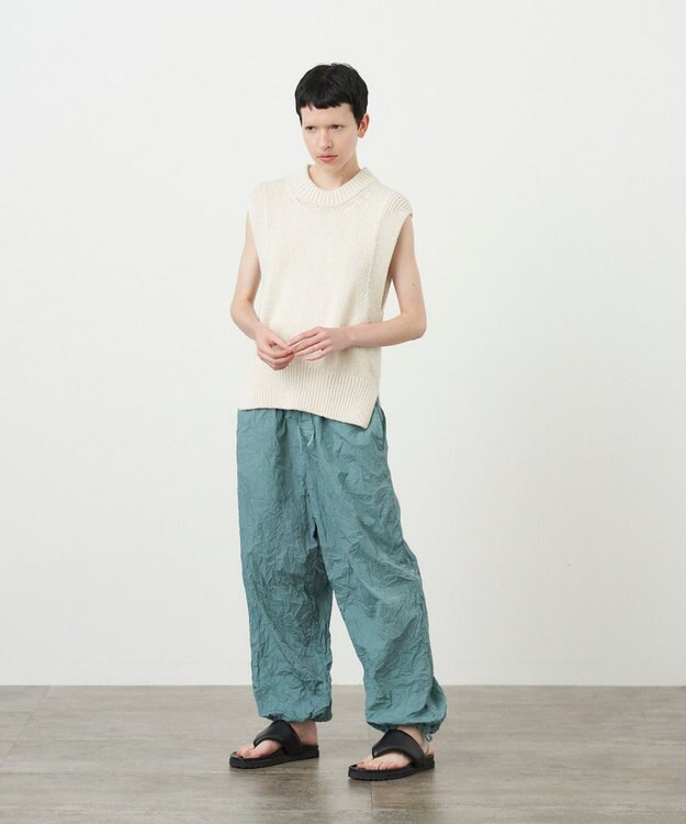 ATON SILK WASHI LILYYARN | クルーネックベスト OFF WHITE