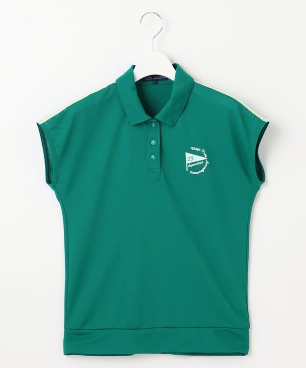 23区GOLF 【WOMEN】【吸水速乾/UVカット】メッシュフレンチポロシャツ パイングリーン系