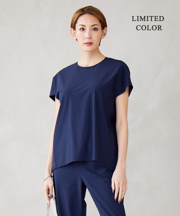 ICB 【接触冷感・UVカット・速乾・洗える】マットスキューバ 半袖プルオーバー ネイビー系［WEB限定］