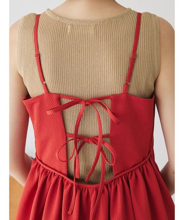 Green Parks バックデザインキャミワンピース Red