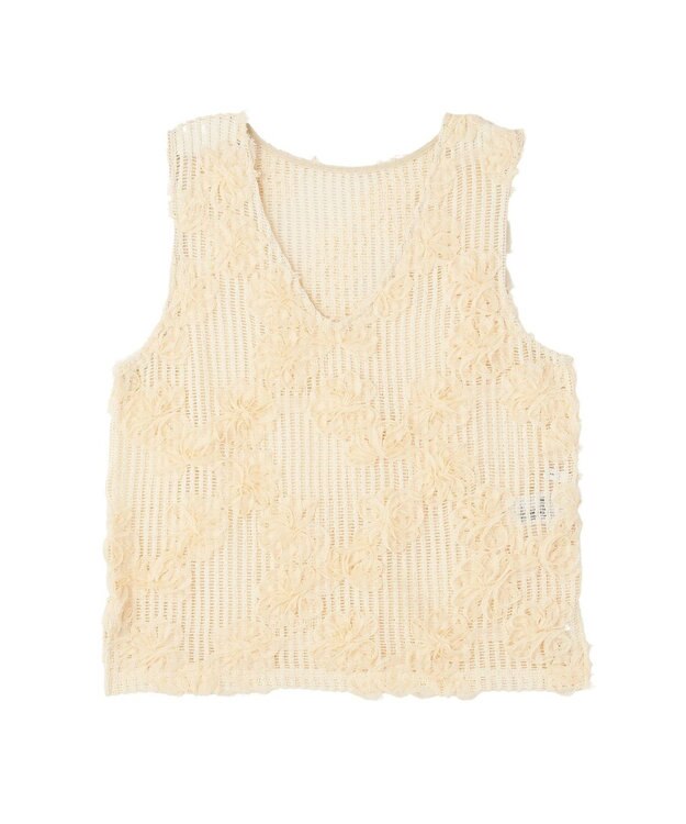 AMERICAN HOLIC 【選べる丈】Ｖネックレースベスト Ivory