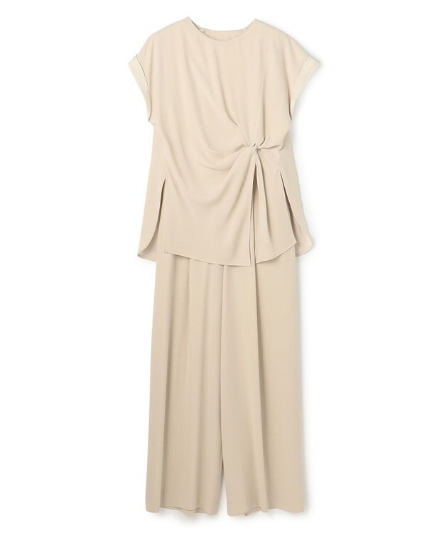 uncrave バックサテンジョーゼット オールインワン ライトベージュ