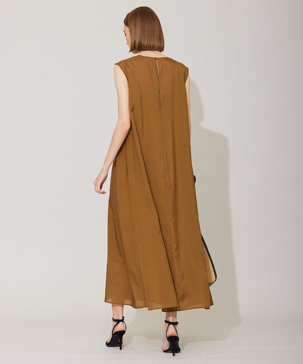 ICB L 【洗える】 キュプラシルクローン ワンピース キャメル系