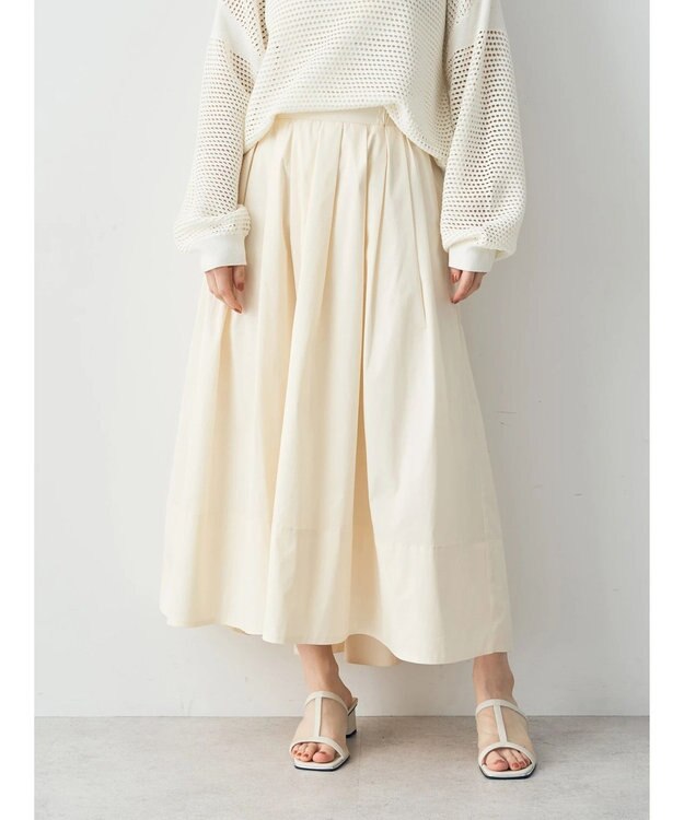 YECCA VECCA タックボリュームスカート① Ivory