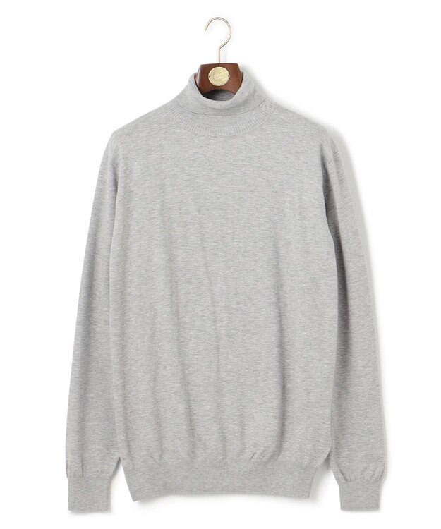 J.PRESS MEN 【FLEX YARN】タートルネック ライトグレー系