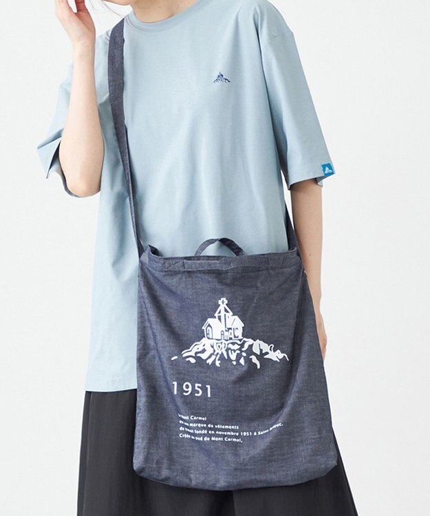 SHARE PARK LADIES 【撥水加工】イージーデニム２WAYロゴバッグ ネイビー系