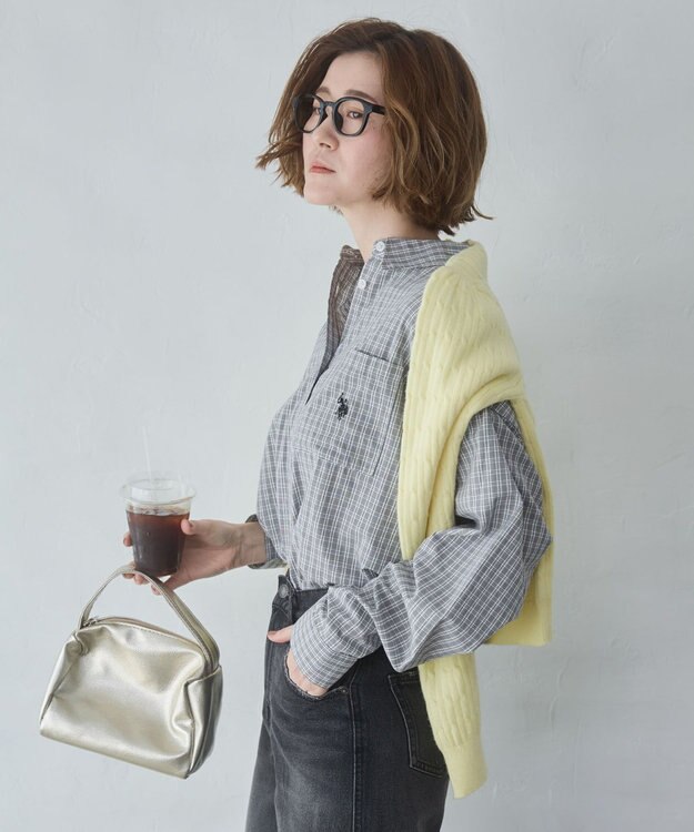 WEGO 【26年春新作】別注USPOLOケーブルニットカーデ ライトイエロー