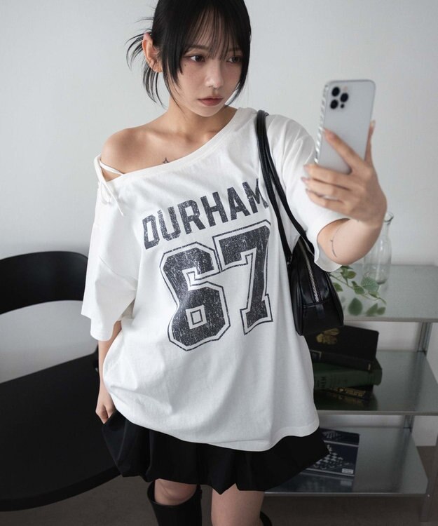 WEGO ２WAYグラフィックワンショルBIGT ホワイト