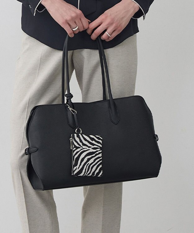 ICB 【先行予約・A4サイズ収納可】ラウンドボストントート ブラック