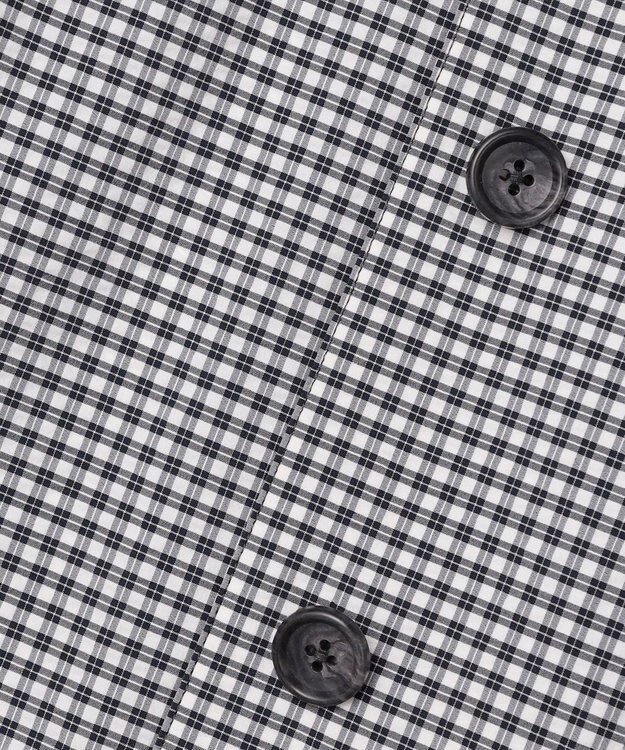 J.PRESS LADIES Lightストレッチチェック スタンドカラー コート ダークネイビーギンガム系