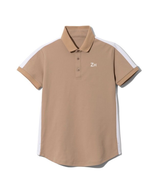 ZERO HALLIBURTON 【吸汗速乾・UVケア】 鹿の子 ラウンドヘムポロシャツ ZHG-W4A 1a 82871 ゴルフウェア ベージュ