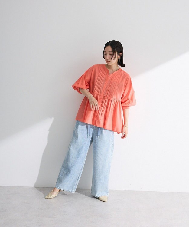 Green Parks ピンタックブラウス White