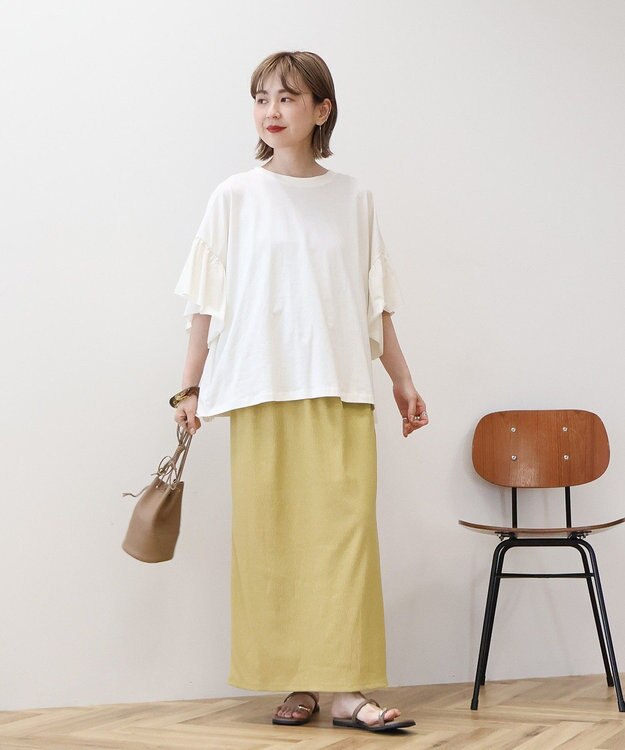 AMERICAN HOLIC バックフリル半袖プルオーバー Off White