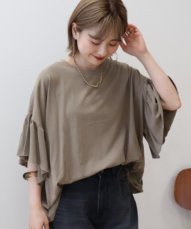 AMERICAN HOLIC バックフリル半袖プルオーバー Mocha