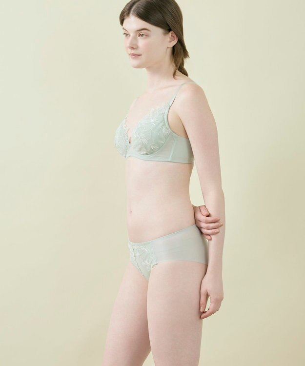 une nana cool 小さく見せるブラ ミニマイザーブラ レース ライトオリーブ